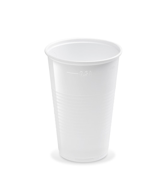 Plastový pohár PP 500ml, BIELY, 95mm, 15ks/bal