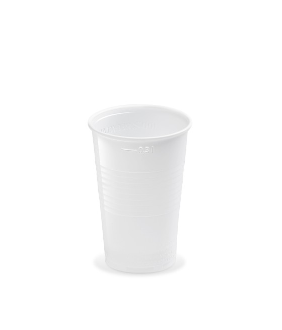 Plastový pohár PP 300ml, BIELY, 78mm, 100ks/bal