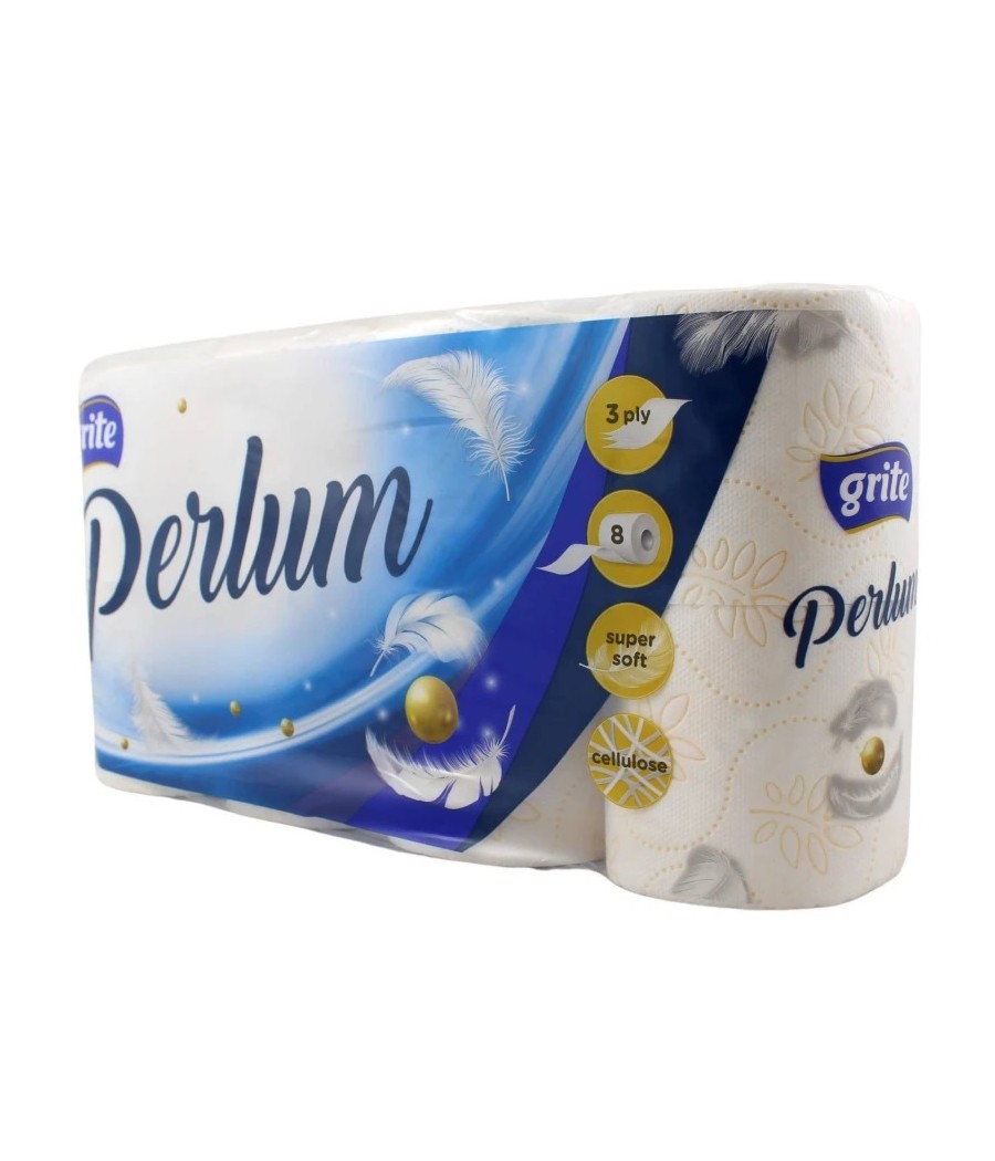 Toaletný papier  PERLUM, 3vr. 100% cel., 8ks/bal