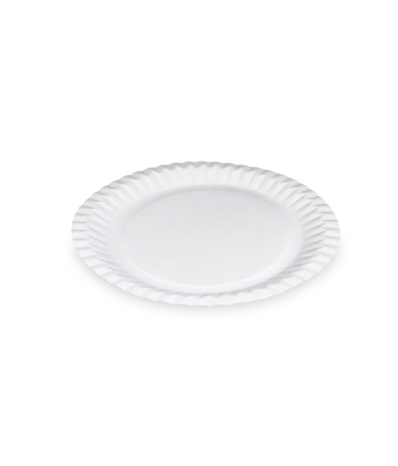 Papierový tanier plytký "RECY", BIELY, pr. 23 cm, 15ks/bal.