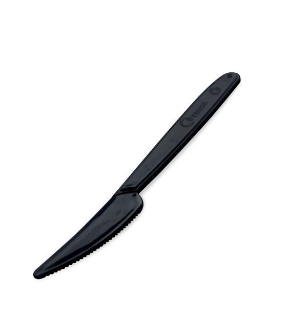 Nôž (PP) opakovane použiteľný, ČIERNY, 18,5 cm, 50ks/bal