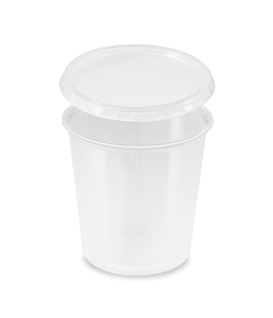 Miska (PP)okruhlá priehľadná 500ml +viečko PP 250ks/bal