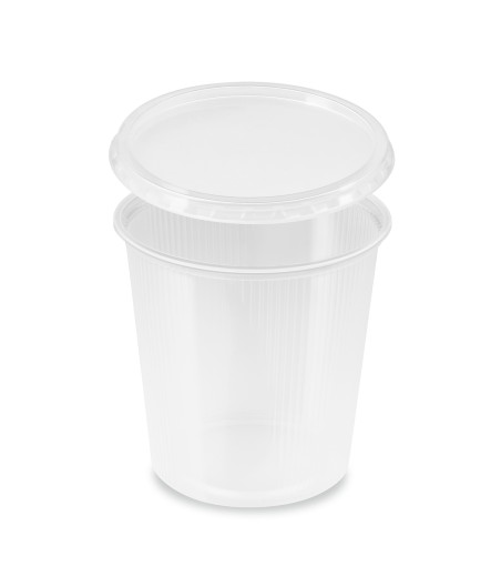 Miska (PP)okruhlá priehľadná 500ml +viečko PP 250ks/bal
