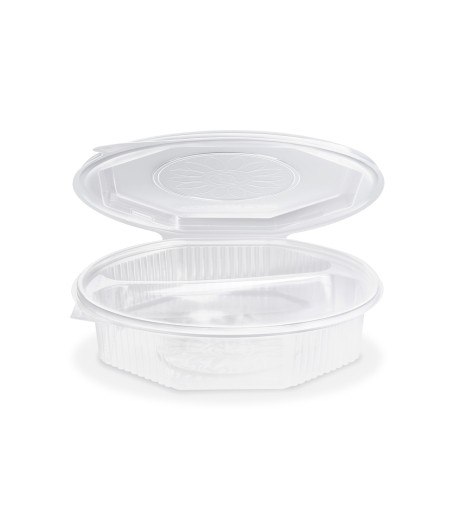 Menu misa osemhranná priehľadná s viečkom, 2-dielna (PP) 25 ks/bal.