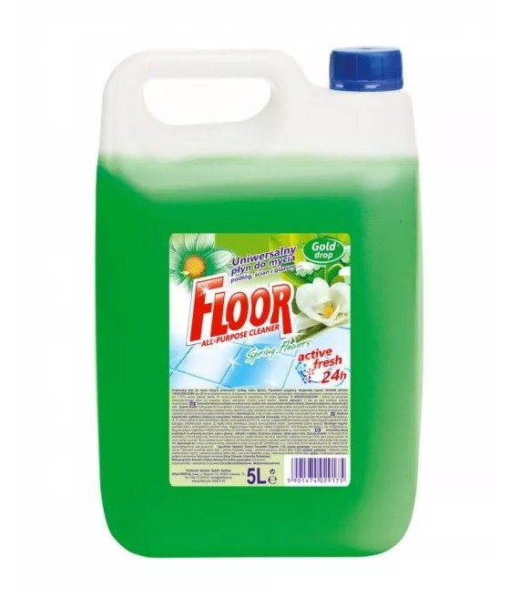 FLOOR Univerzálny prostriedok na umývanie podláh, obkladov a dlažieb, SPRING, 5 L ZELENY