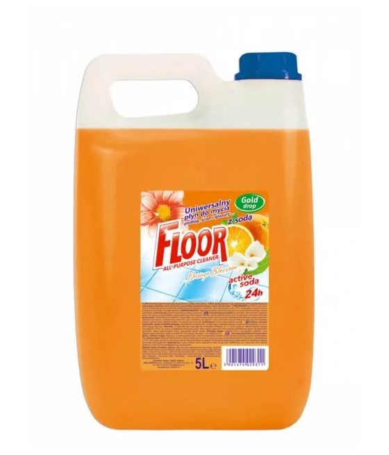 FLOOR Univerzálny prostriedok na umývanie podláh, obkladov a dlažieb, KVET POMARANČA, 5 L