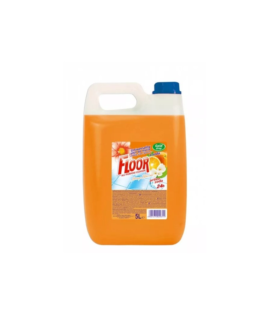 FLOOR Univerzálny prostriedok na umývanie podláh, obkladov a dlažieb, KVET POMARANČA, 5 L