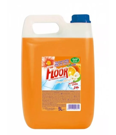 FLOOR Univerzálny prostriedok na umývanie podláh, obkladov a dlažieb, KVET POMARANČA, 5 L