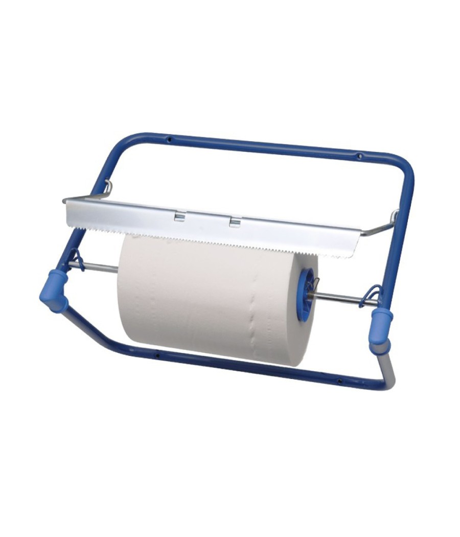 Odvíjač priemyselných utierok (kovový) nástenný, MODRÝ, 1ks