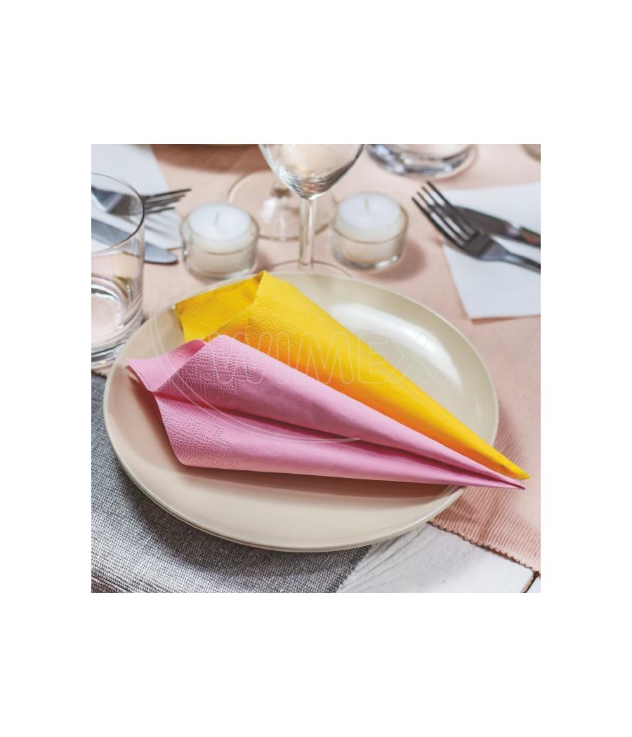 Obrúsky 2-vrstvé, 33 x 33 cm, RUŽOVÉ, 1/4 sklad., 250 ks/bal.