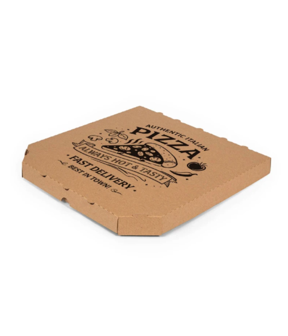 Pizza krabica HNEDÁ ITALIAN 40x40x4 cm - 100 ks s potlačou 
