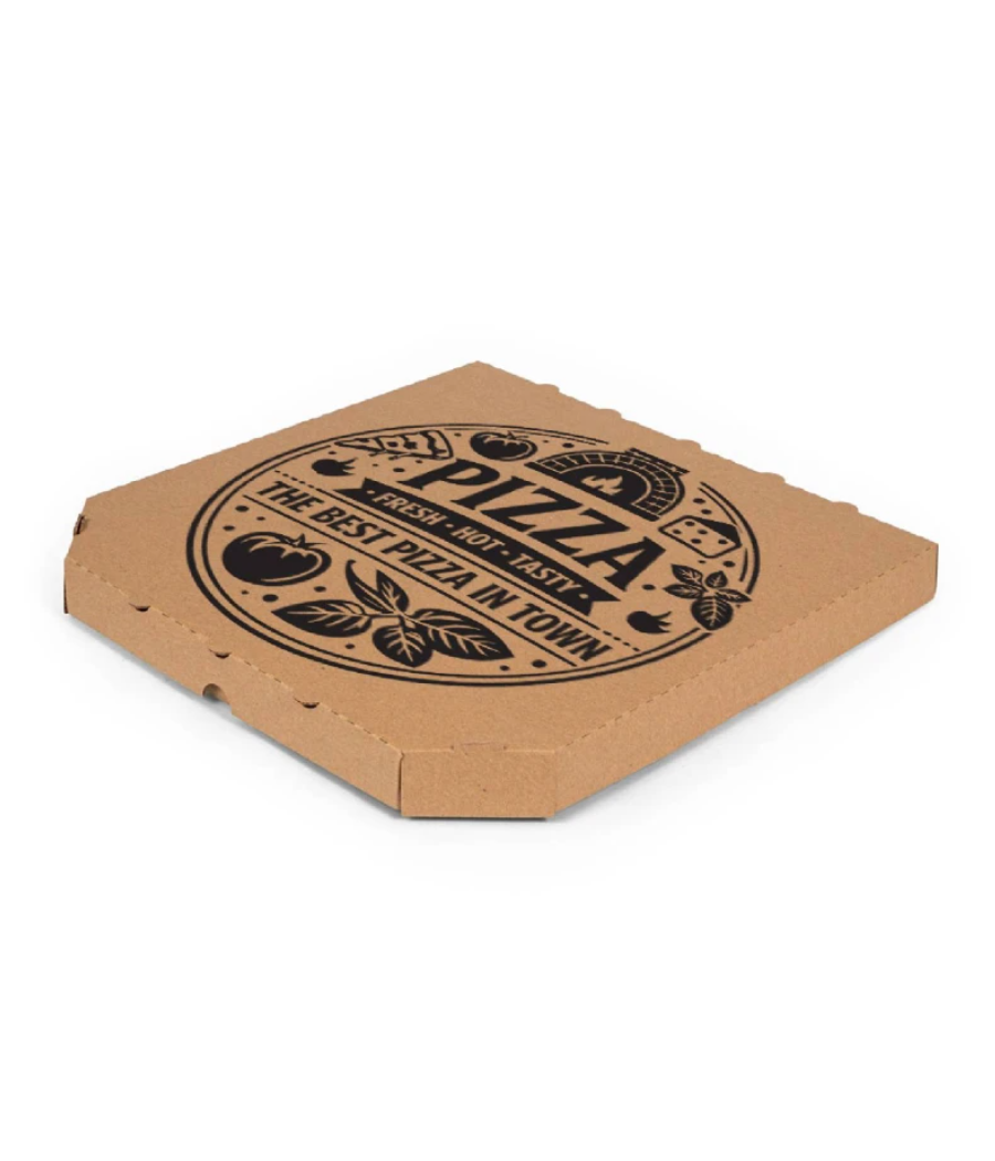Pizza krabica HNEDÁ ITALIAN BEST 33x33x3cm, 100ks, s potlačou