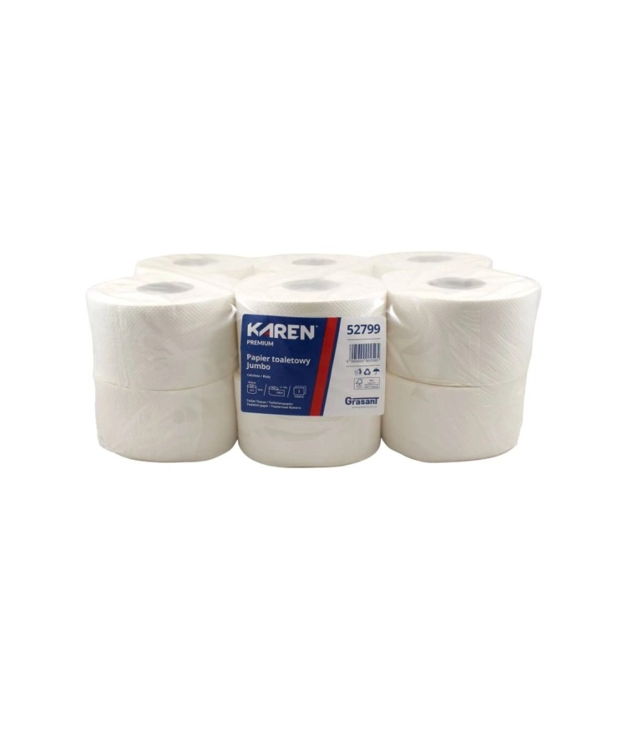 Toaletný papier JUMBO, KAREN, O18cm, 2vrs. 100% cel. 12ks/bal 