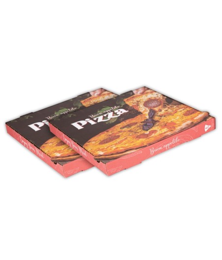 Pizza krabica BIELA s farebnou potlačou 40x40x4, 50ks/bal