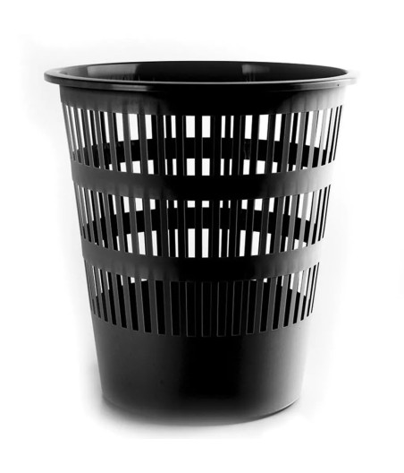 Plastový odpadkový kôš na papier, ČIERNY, 12L