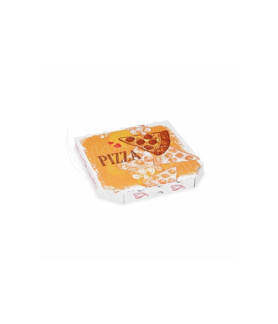 Pizza krabica BIELA s farebnou potlačou, 26x26x3cm, 100ks/bal