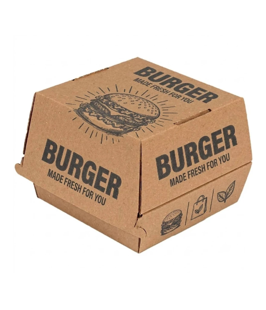 Burger box s potlačou BURGER, 130x130x110 cm, 50ks/bal.