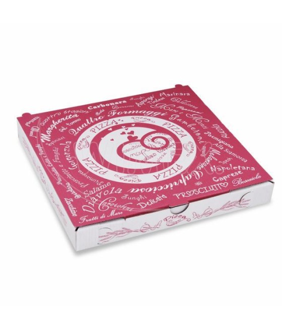 Pizza krabica BIELA s farebnou potlačou, 24x24x3cm, 100ks/bal