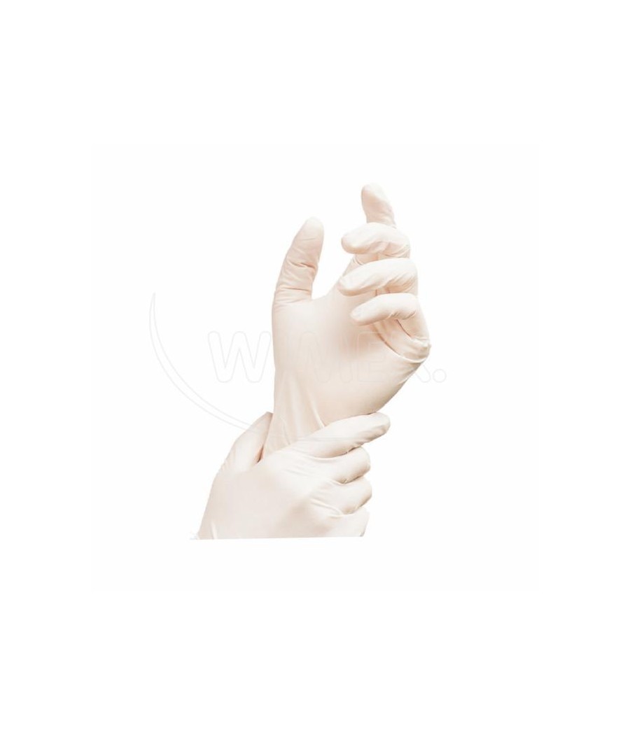 Latexové rukavice BIELE, veľkosť L - PÚDROVANÉ, 100ks/bal