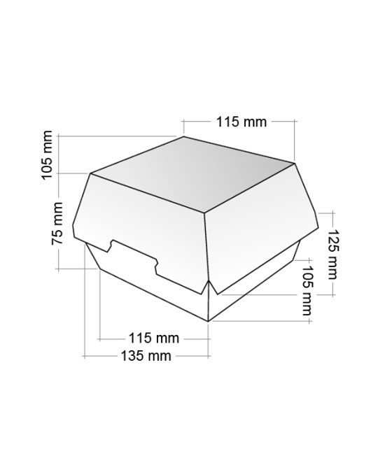 Box papierový na hamburger ENJOY WOOD hnedý, 135x125x75 mm, 50ks/bal