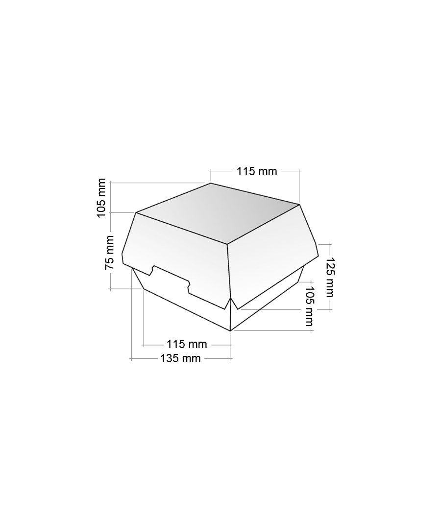 Box papierový na hamburger ENJOY WOOD hnedý, 135x125x75 mm, 50ks/bal