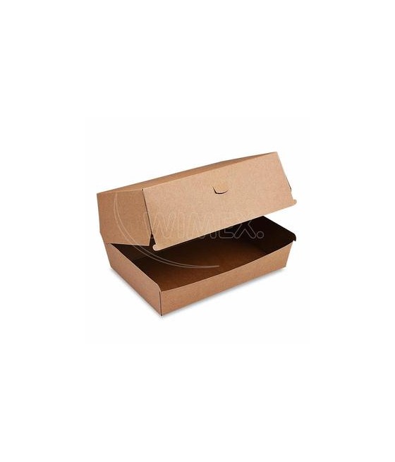 Box na hamburger PLUS, 19,5 x 13,5 x 10 cm, HNEDÝ, nepremastiteľný 50 ks/bal.
