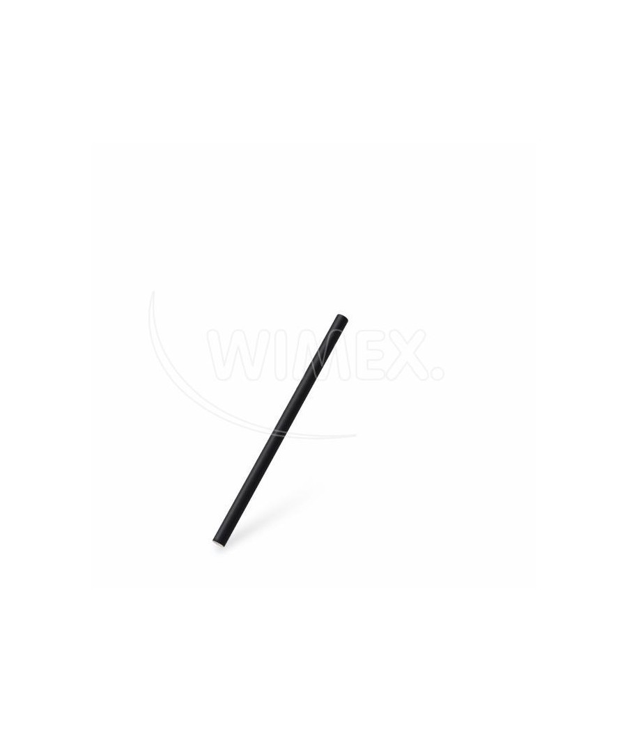 Papierové slamky JUMBO čierne, 15 cm/8mm 100ks/bal