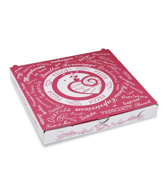 Pizza krabica BIELA s farebnou potlačou, 24x24x3cm, 100ks/bal